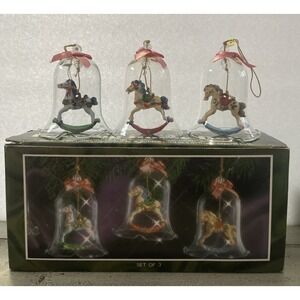 Exquisite Ornaments Set Of 3 Vintage Victorian Rocking Horse‎ Bells